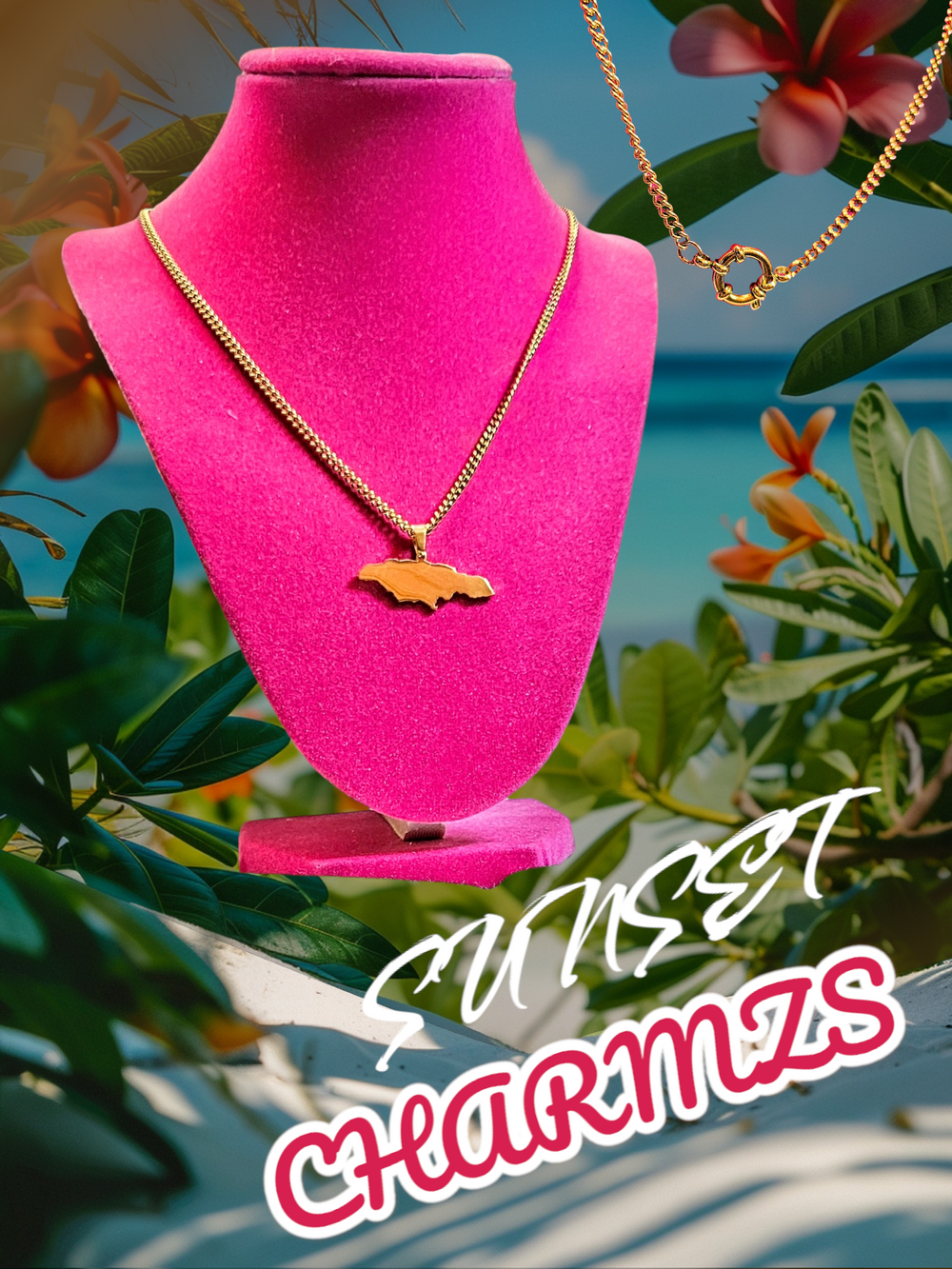 Jamaica Map Charmz Necklace