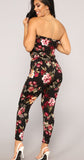 Where There Is Faith Black Multi Color flower Jumpsuit