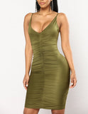 Olive Me Green Ruched Dress