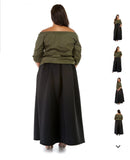 Maxi Scuba Skirt With Pockets